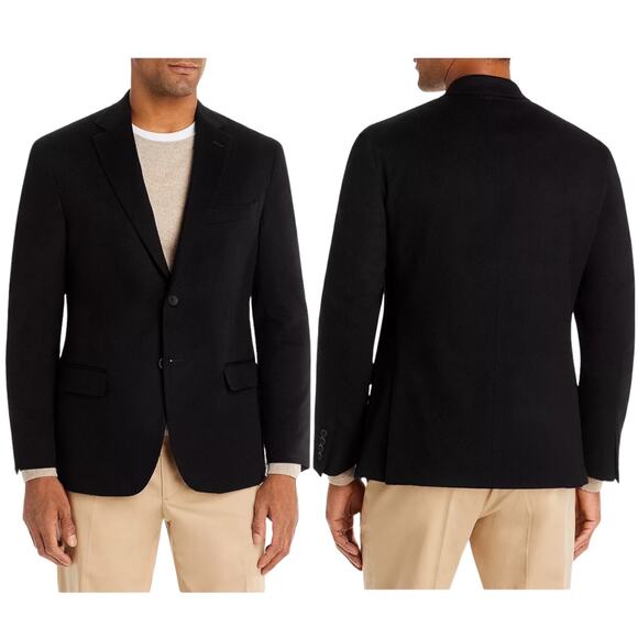 Hugo Boss Cashmere Blazer Sport Jacket One Button Black Size 40R - Picture 1 of 14